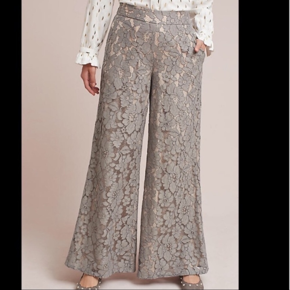 Anthropologie Lace Wide Legs